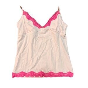 Women's Pink Lace Trim Camisole